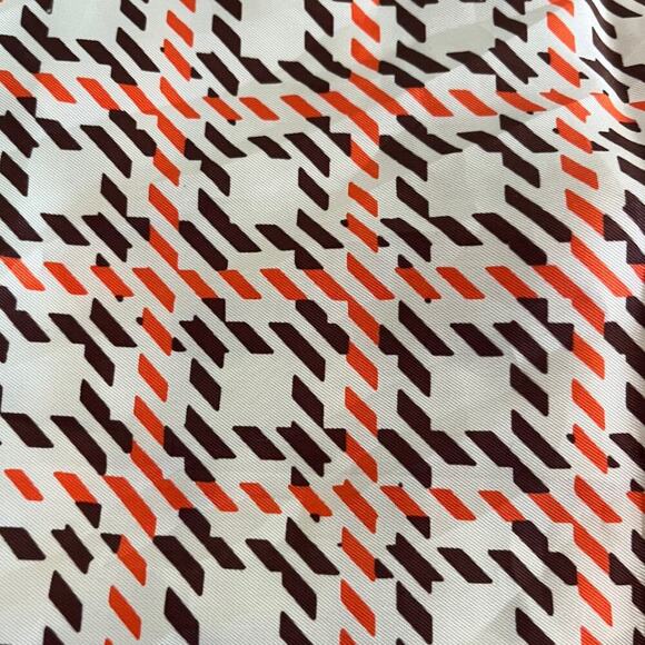 Vintage Paoli Womens Scarf Square 70s Geometric Brown Cream Fall Old Money 21” - Picture 2 of 4